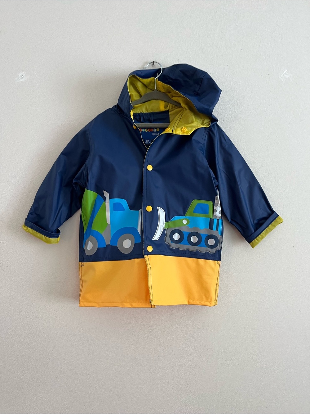 Wippette Kids Hooded Raincoat with Construction Truck Design - Picture 6 of 10